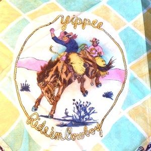 Silk Yippee Ride Em Cowboy Scarf, 1930’s